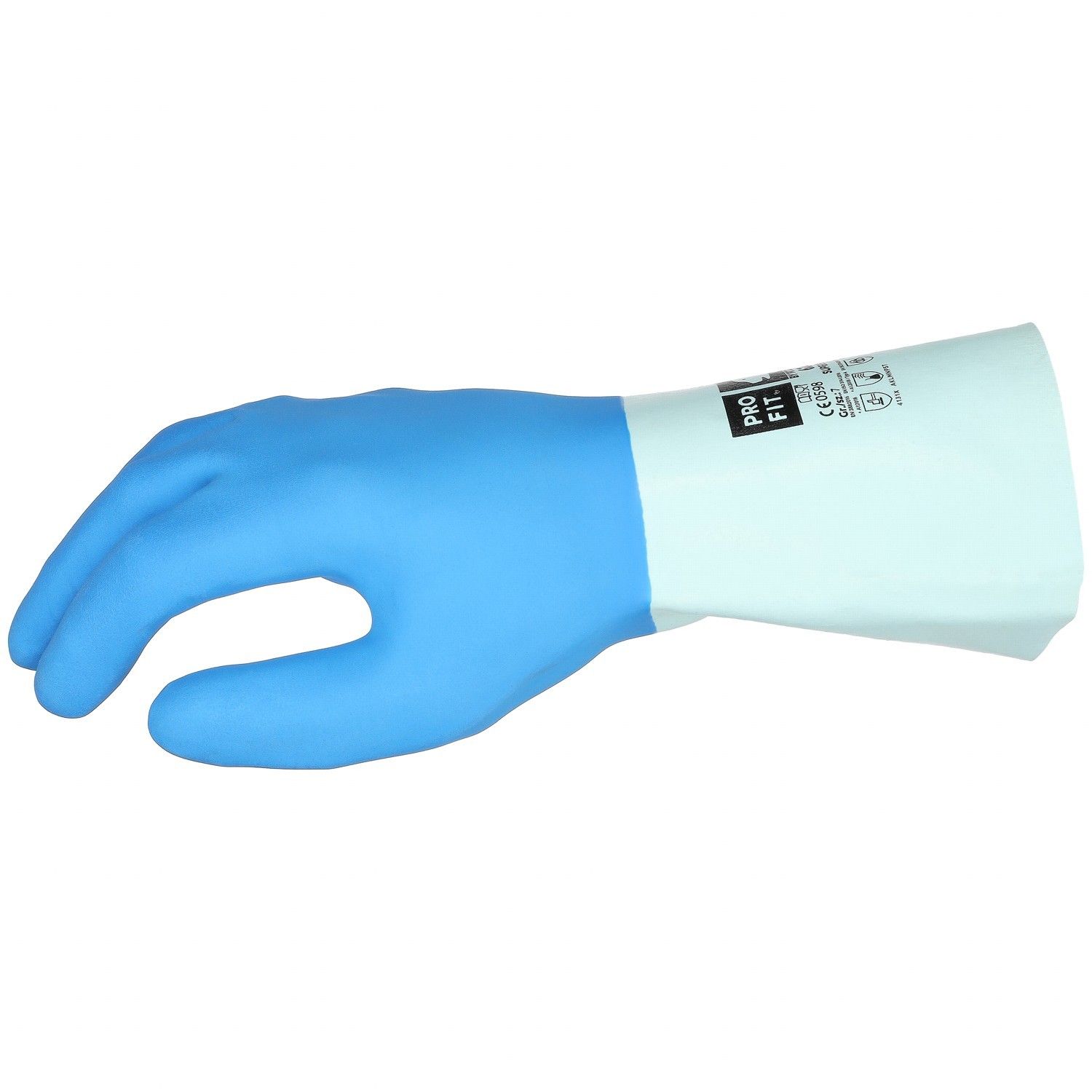 Latex Chemikalienschutzhandschuhe"Super Blue", blau, geraut 10