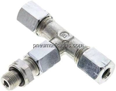 Einstellb. T-Schneidringverschraub.G 1/8"-6 L (M12x1,5), Stahl verzinkt