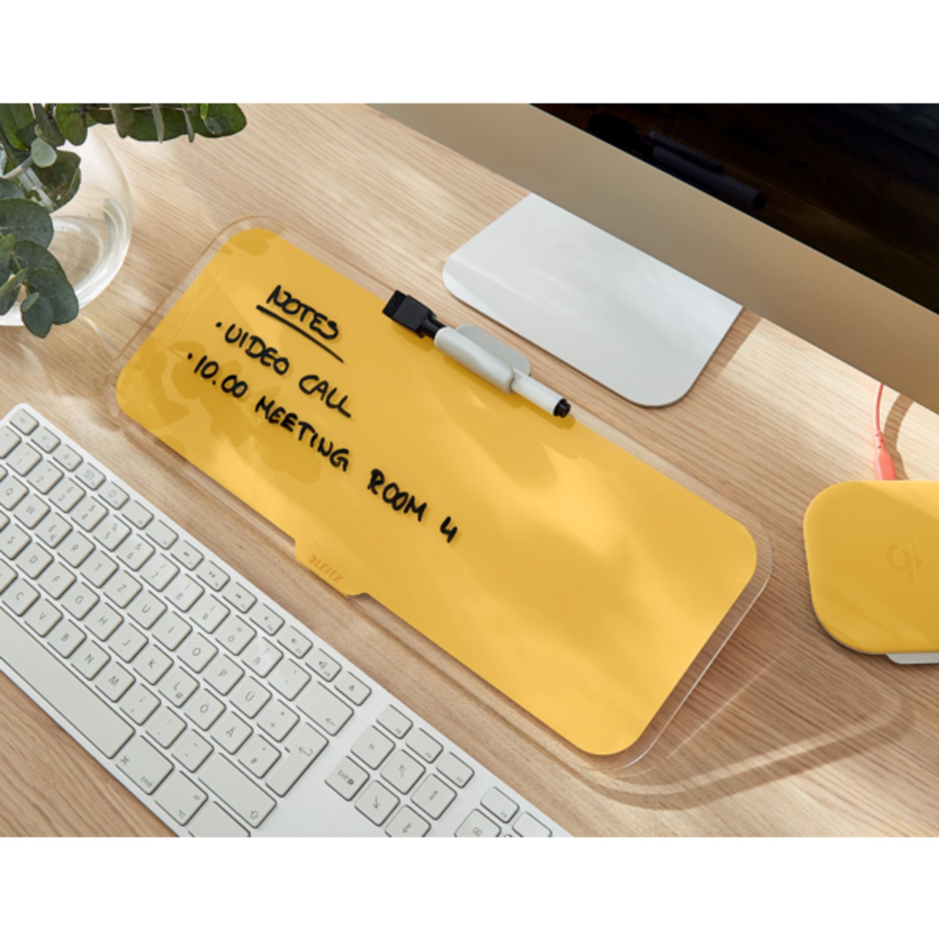 Desktop-Memoboard Cosy 380x150x60mm Glas gelb