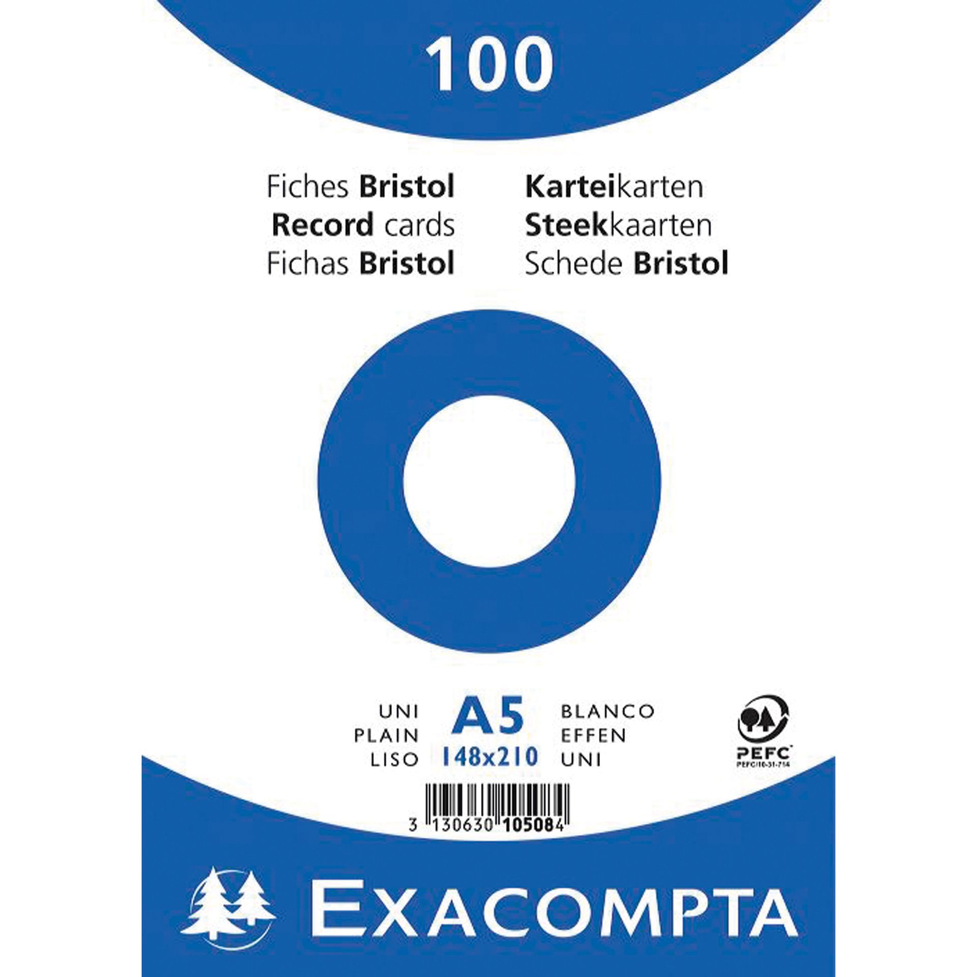 Karteikarte DIN A5 blanko weiß 100 St./Pack.