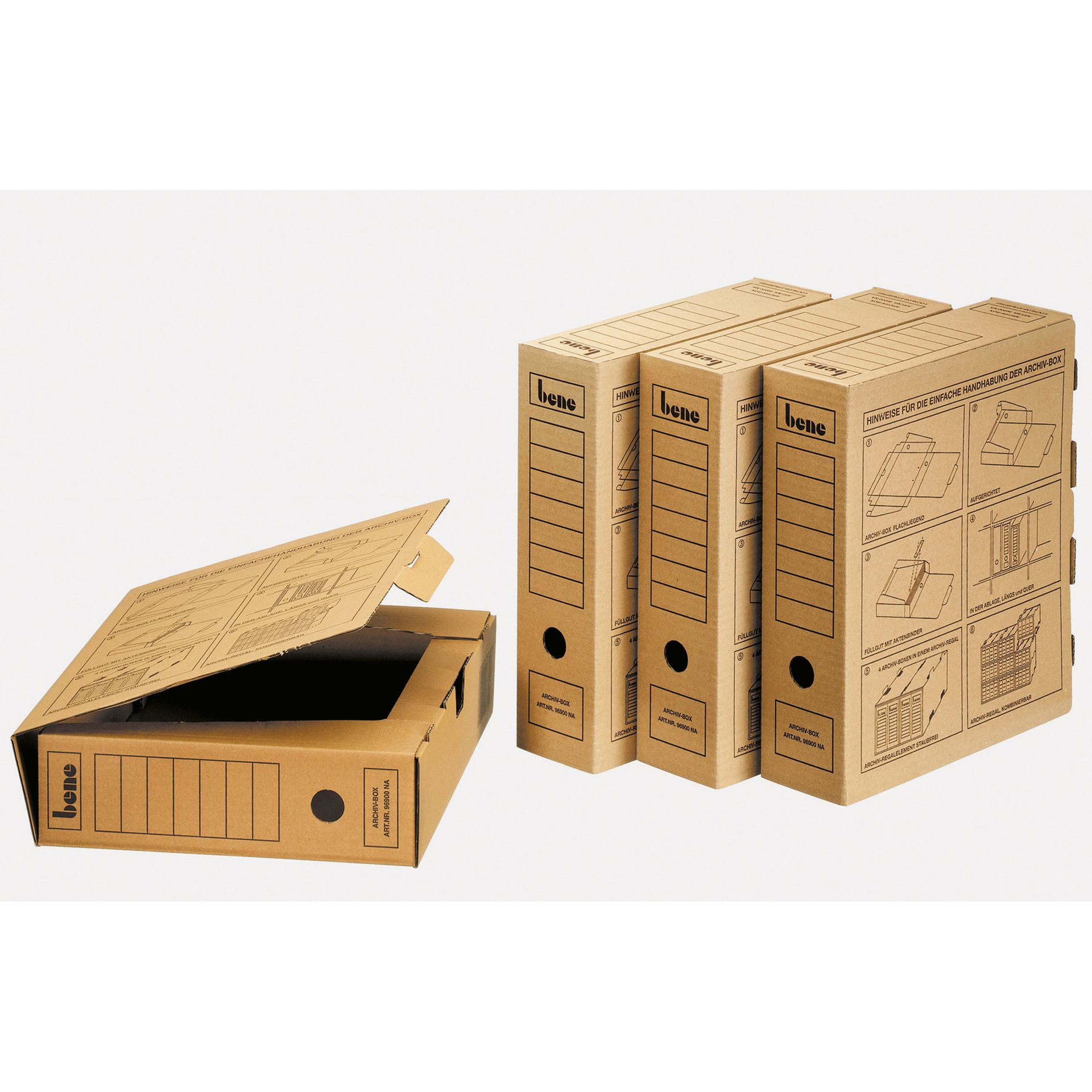 Archivschachtel DIN A4 Wellpappe braun
