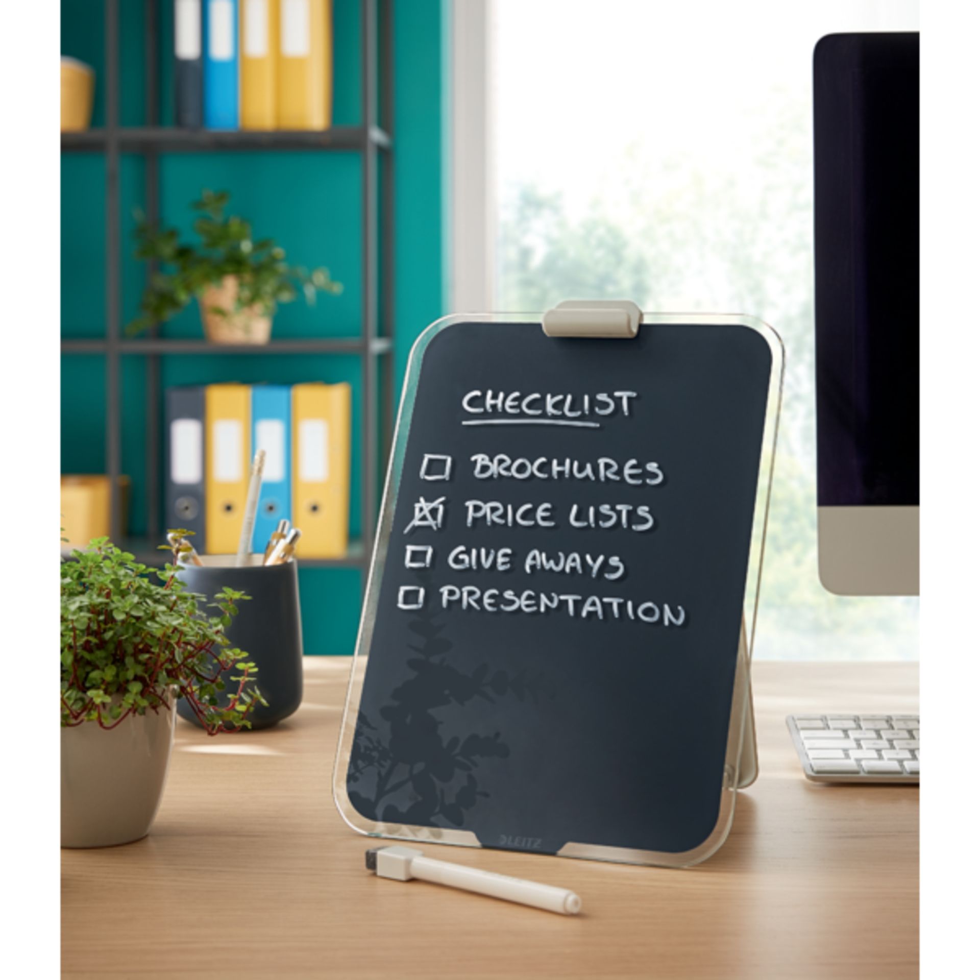 Desktop-Notizboard Cosy 216x297mm Glas grau