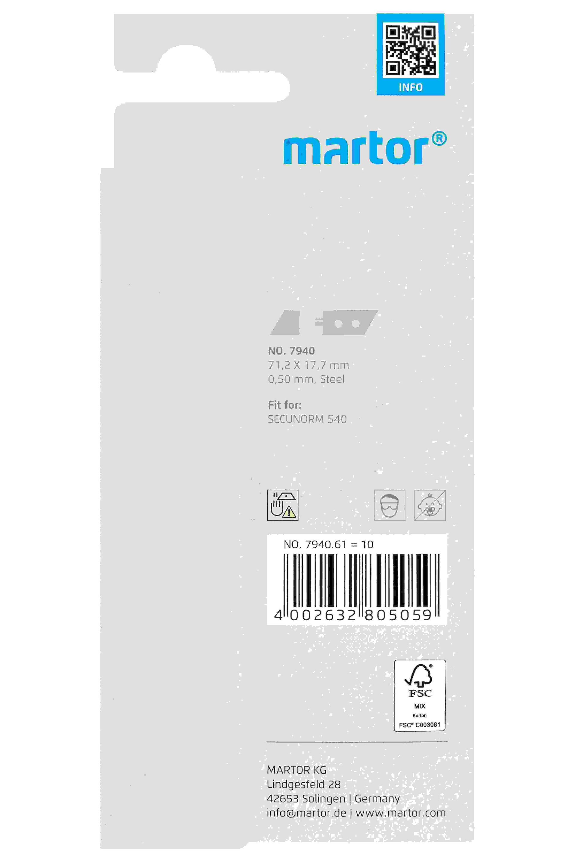 MARTOR Ersatzklinge STYROPORKLINGE 7940 Standardschliff POS | 10 Stück