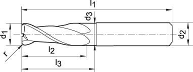 Torusfräser VHM 10,0mm Z4 ER0,5mm Perrox Typ H Werksnorm kurz G-Mold 65 T GÜHRING