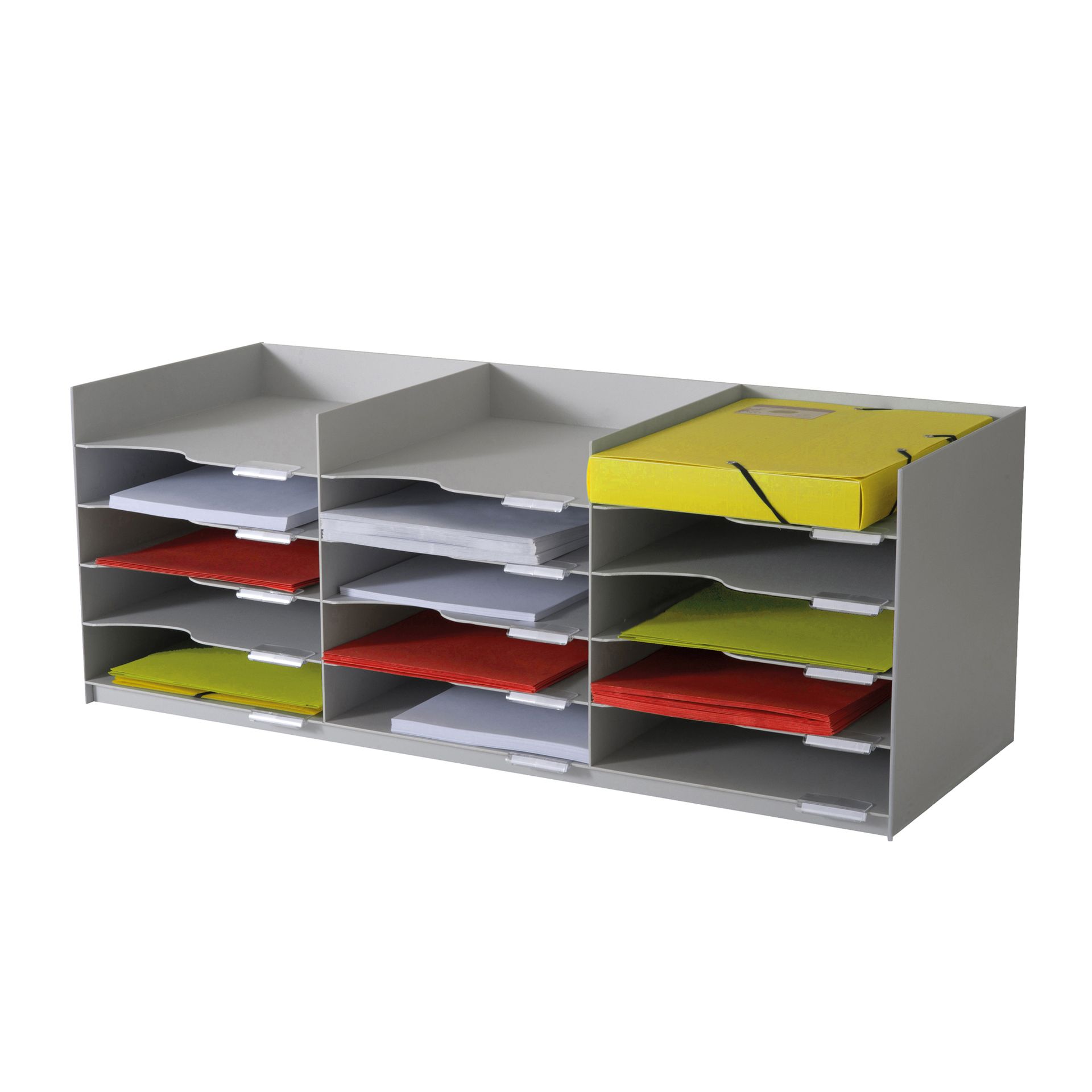 Formularbox easyOffice stapelbar 15Fächer grau