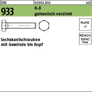 Sechskantschrauben 8.8 galvanisch verzinkt
