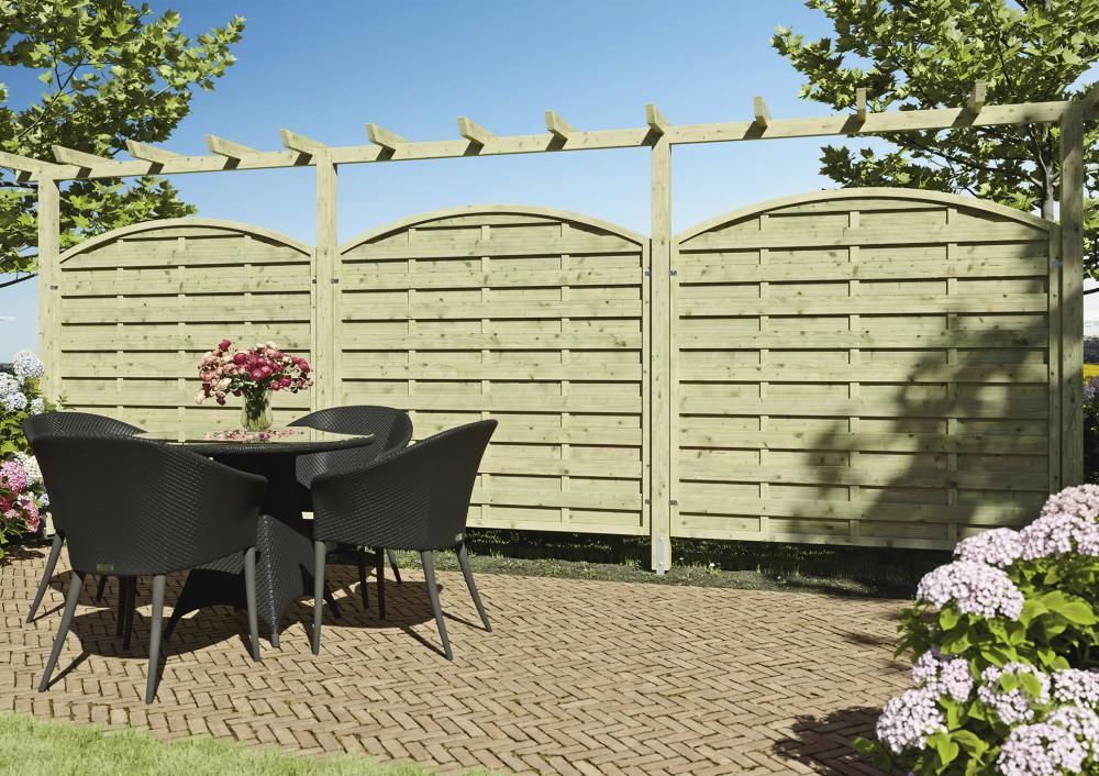 Barock-Massiv grün Rahmen 45/45 mm Lamellen geriffelt & geschraubt kdi grün 60 x 180/150 cm
