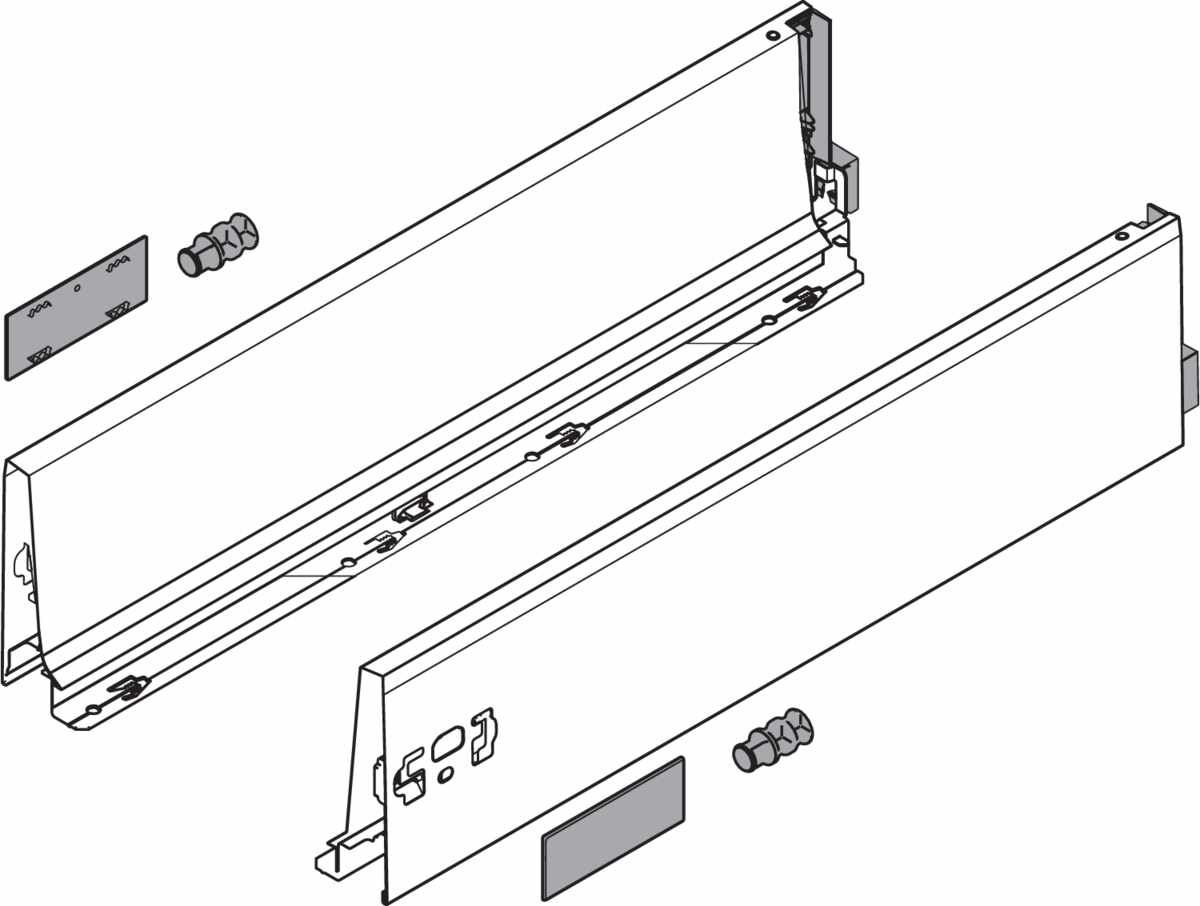 TANDEMBOX Zarge, Höhe K (115.6 mm), NL=350 mm, links/rechts, für TANDEMBOX antaro , seidenweiß