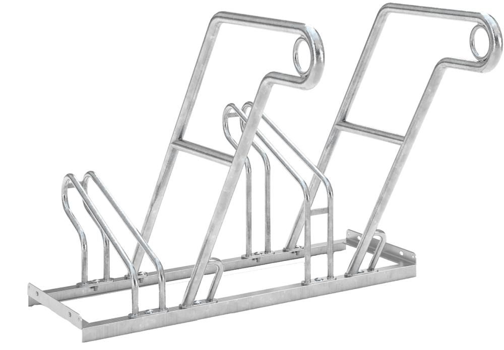Fahrrad-Anlehnparker einseitig, verzinkt L 1000 mm, 2 Plätze Modell 2600 XBF