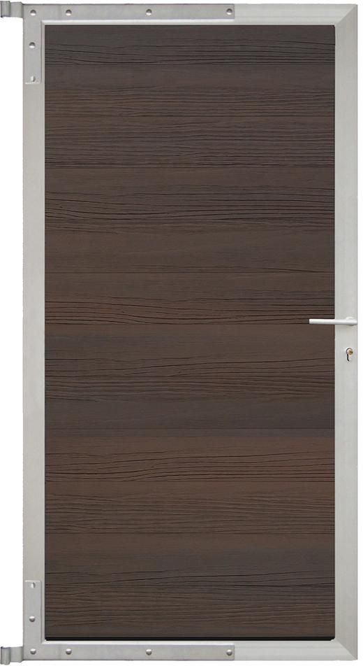 SKÄR-Tor-Komplettset 90 x 173 cm, Holzdekor braun/silber