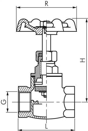 Muffen-Absperrventil, Eco-Line, Messing, G 1/2", PN 10