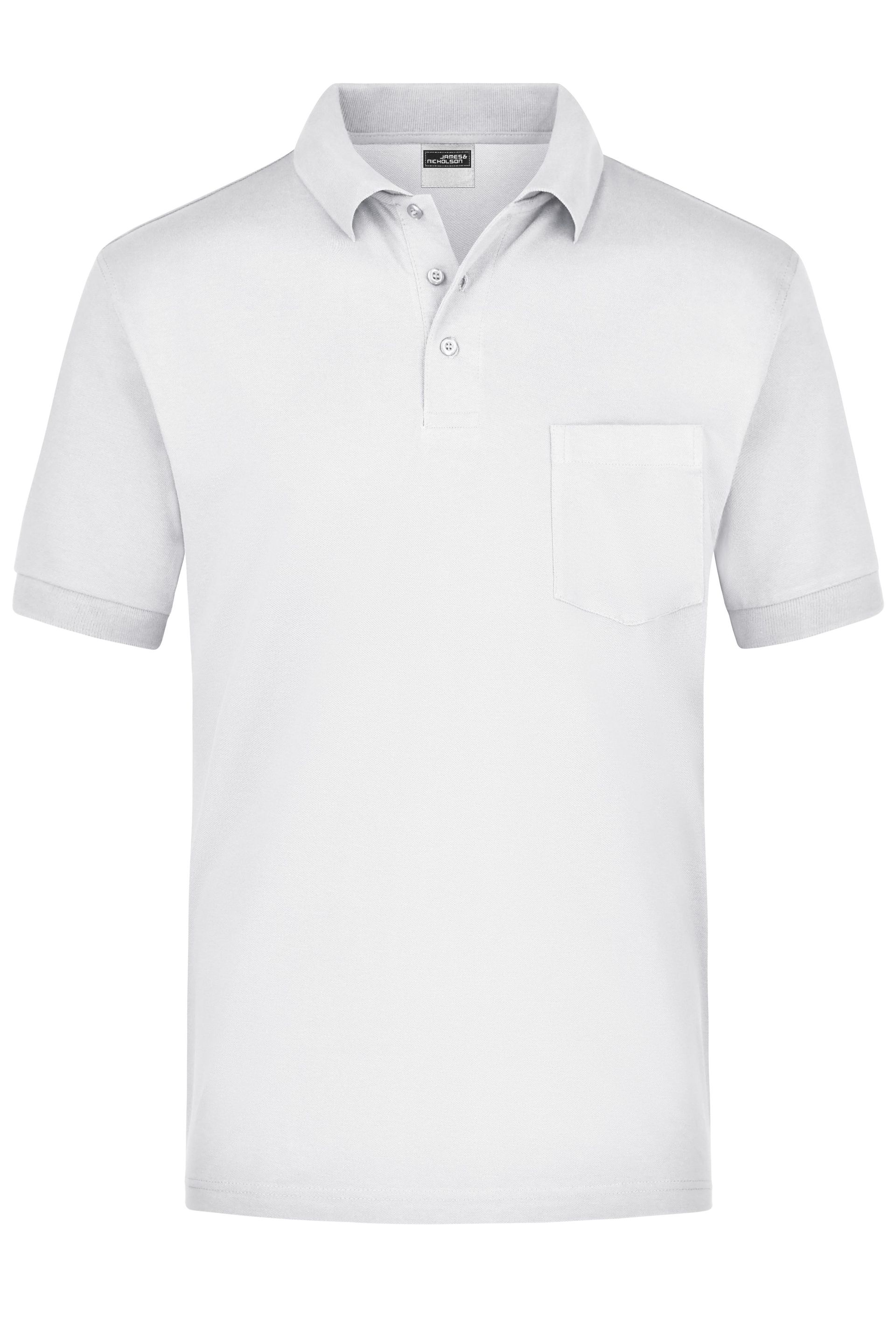 James & Nicholson JN026 Herren-Polo-Shirt Piqué, Weiß, Gr. L