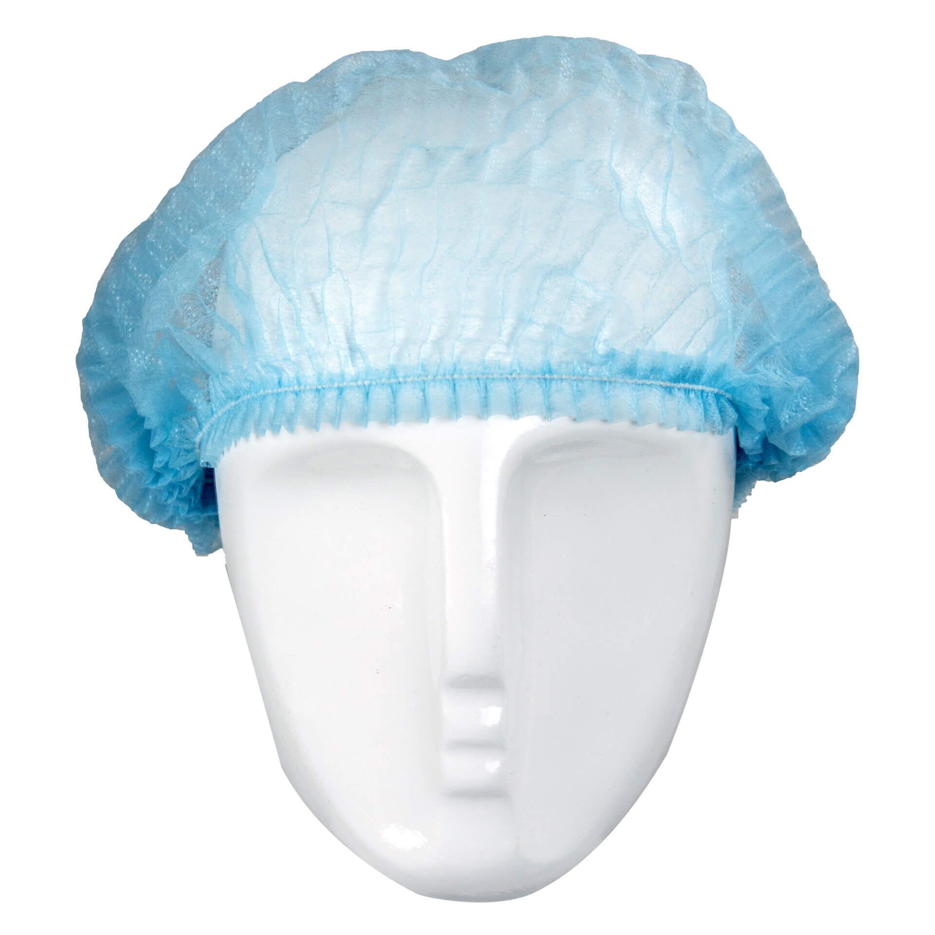 Einweg-Kopfhaube Barettform CLIP-B, blau, Gr. Ø 52cm