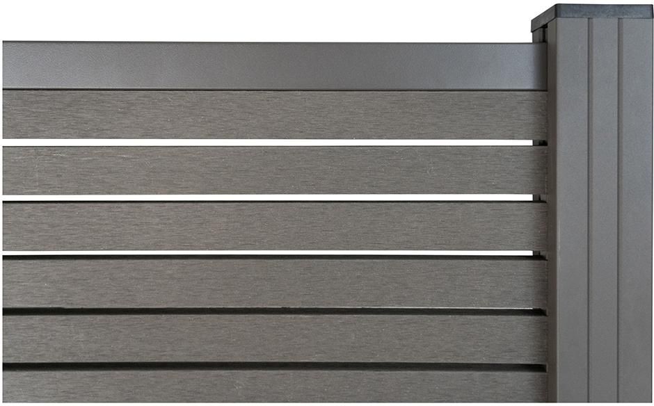HÖRVIG-Serie ANTHRAZIT 180 x 180 cm SCHIEFERGRAUinkl. Start-& Abschluss BPC-Steckzaun