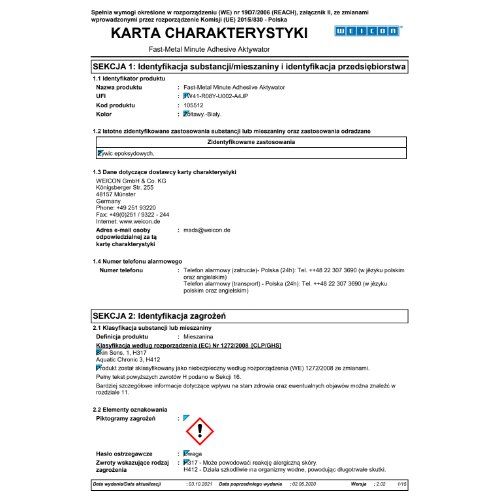 Fast-Metal Minuten- kleber 24 ml Weicon