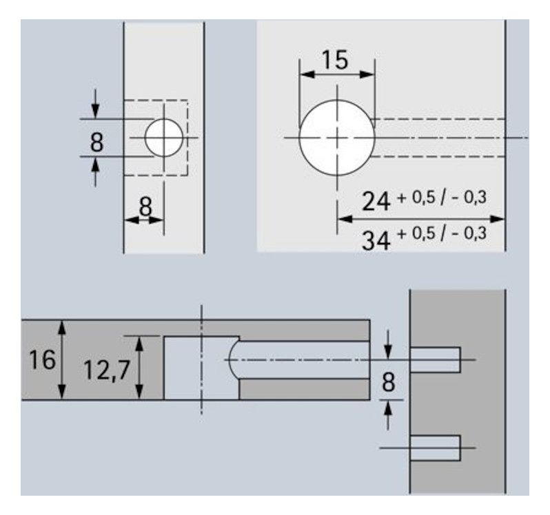 HETTICH Rastex 15 mit Abdeckrand