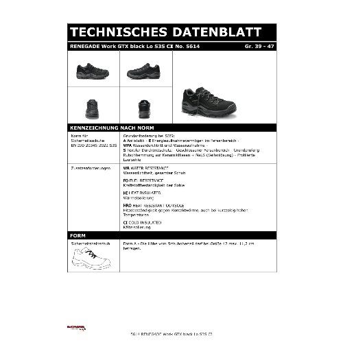 Lowa Sicherheitshalbschuh RENEGADE Work GTX Low S3S