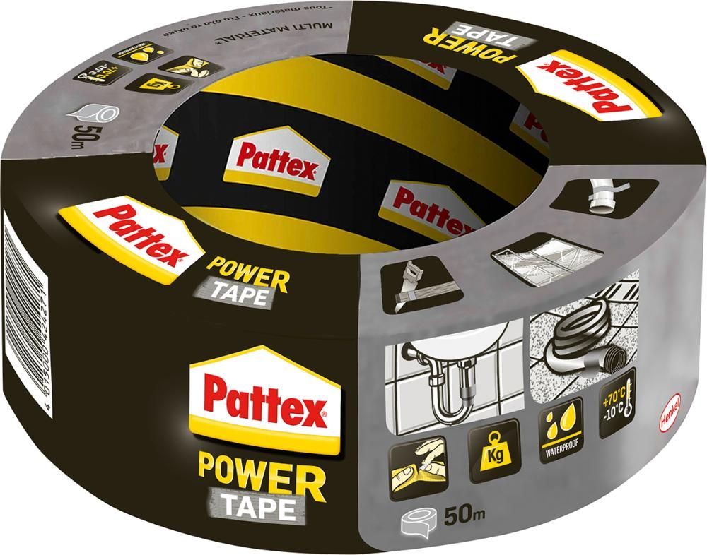 Pattex Power Tape 50mm x 25m, silber Henkel