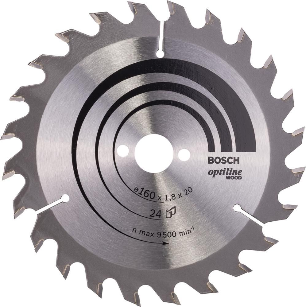 HM-Kreissägeblatt 160x1,8/1,2x20 24Z WZ BosVE à 1 Stück Optiline Wood BOSCH