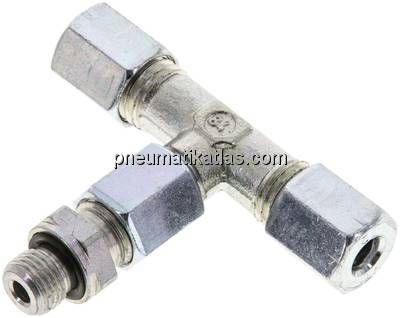 Einstellb. T-Schneidringverschraub.M 10x1-6 L (M12x1,5), Stahl verzinkt