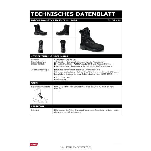 ELTEN JOSCHI BOA Sicherheitsstiefel High S3 ESD, Schwarz, Gr. 39