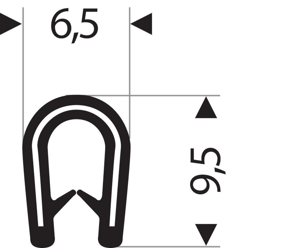 Kantenschutz flexibel rund, hellgrau, 6,5x9,5mm, Klemmbereich 1,0-2,0mm, 50m FORTIS