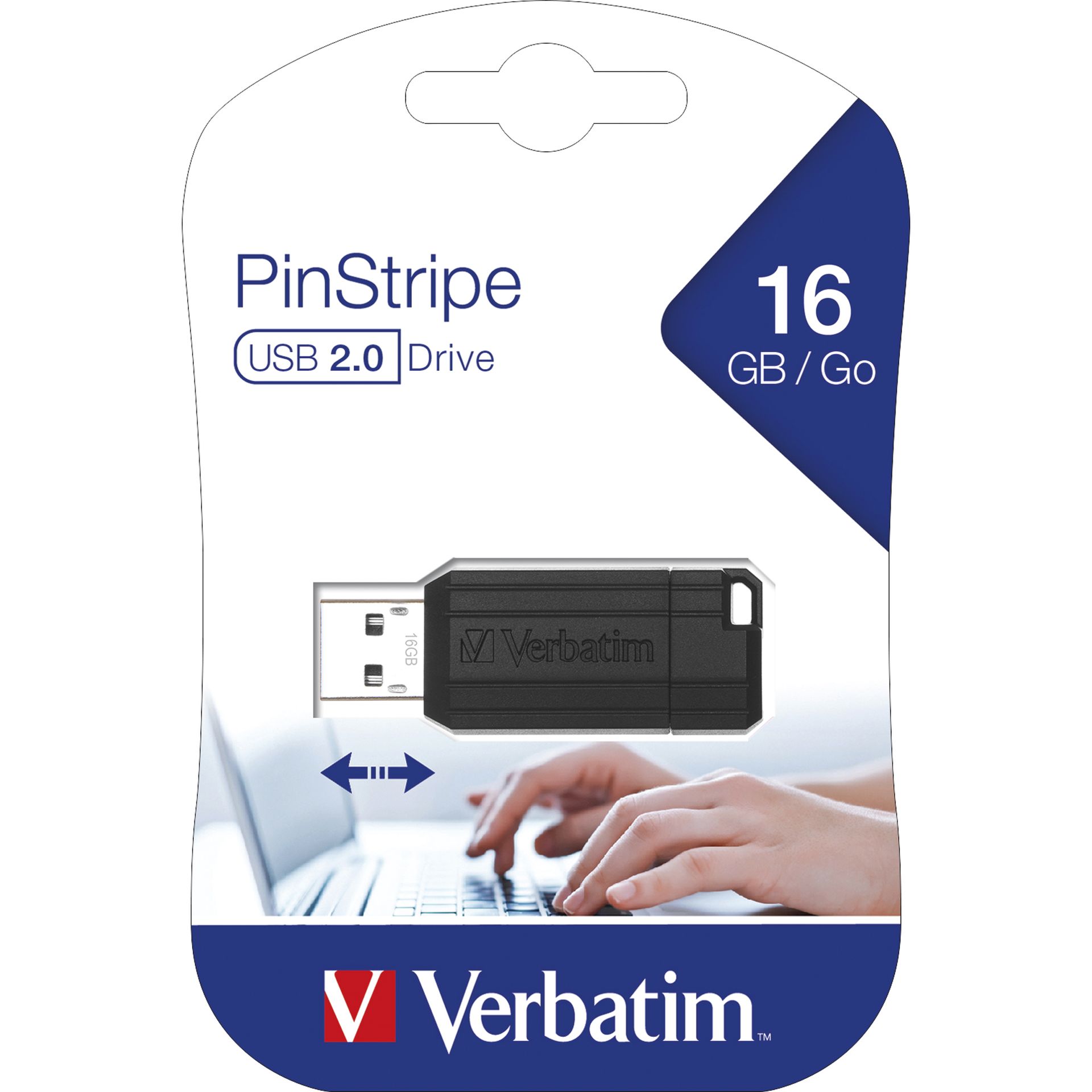 USB-Stick PinStripe 16GB USB2.0 sw