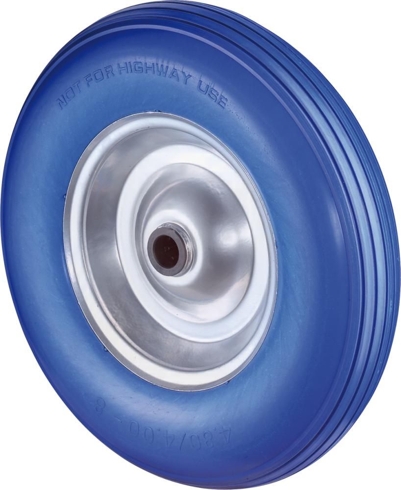 Rad pannensicher C91.262 260mm,Poly blau,Radk. Stahlf.,RL,Stollenprofil