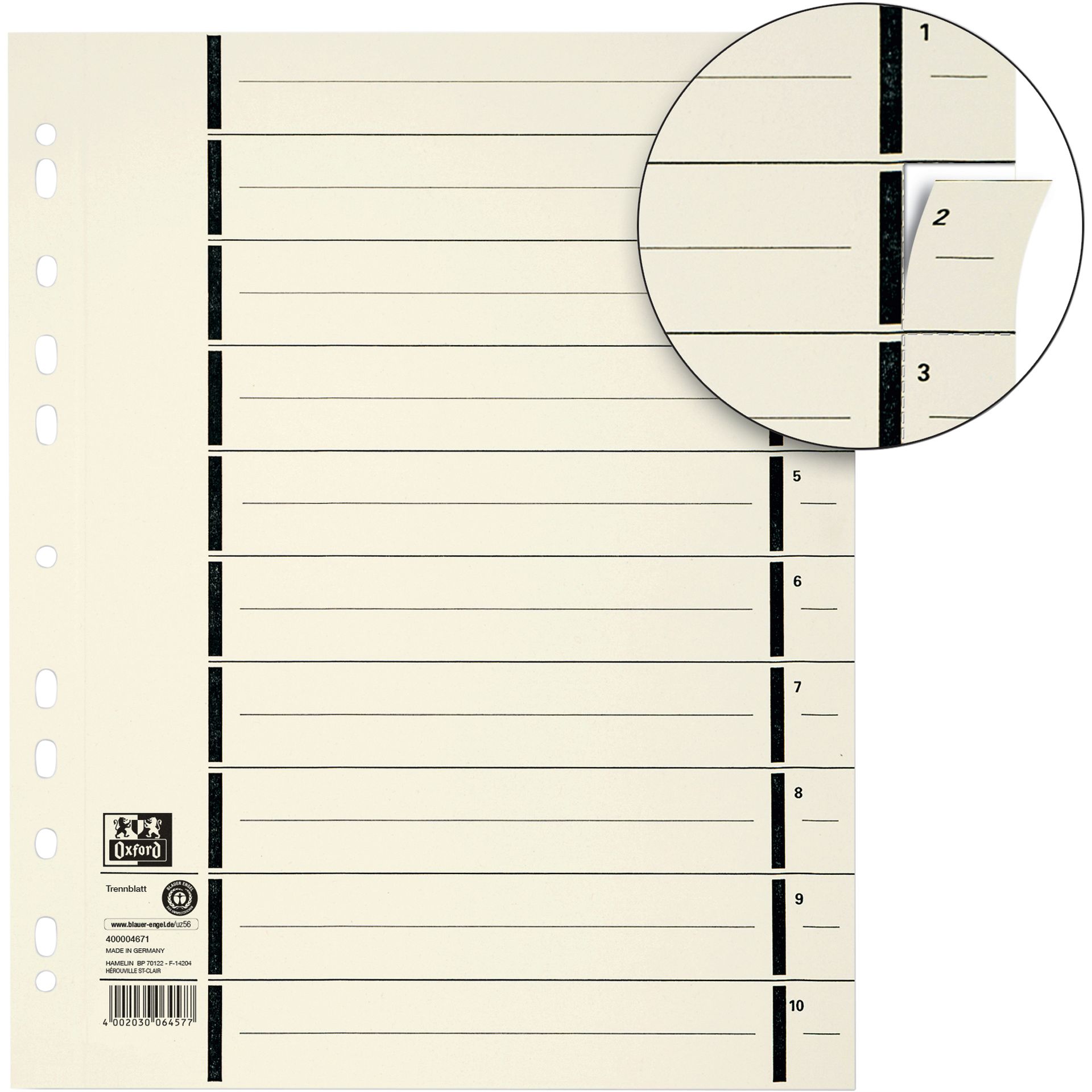 Trennblatt DIN A4 mP 230g Karton ch 100 St./Pack.