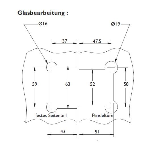 HERMAT Glastür Pendeltürband