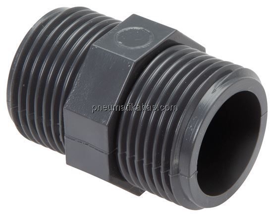 Doppelnippel G 3/8"-G 3/8", PVC-U