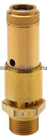 TÜV-Sicherheitsventil G 3/8" (DN10), 0,20 bar, Messing