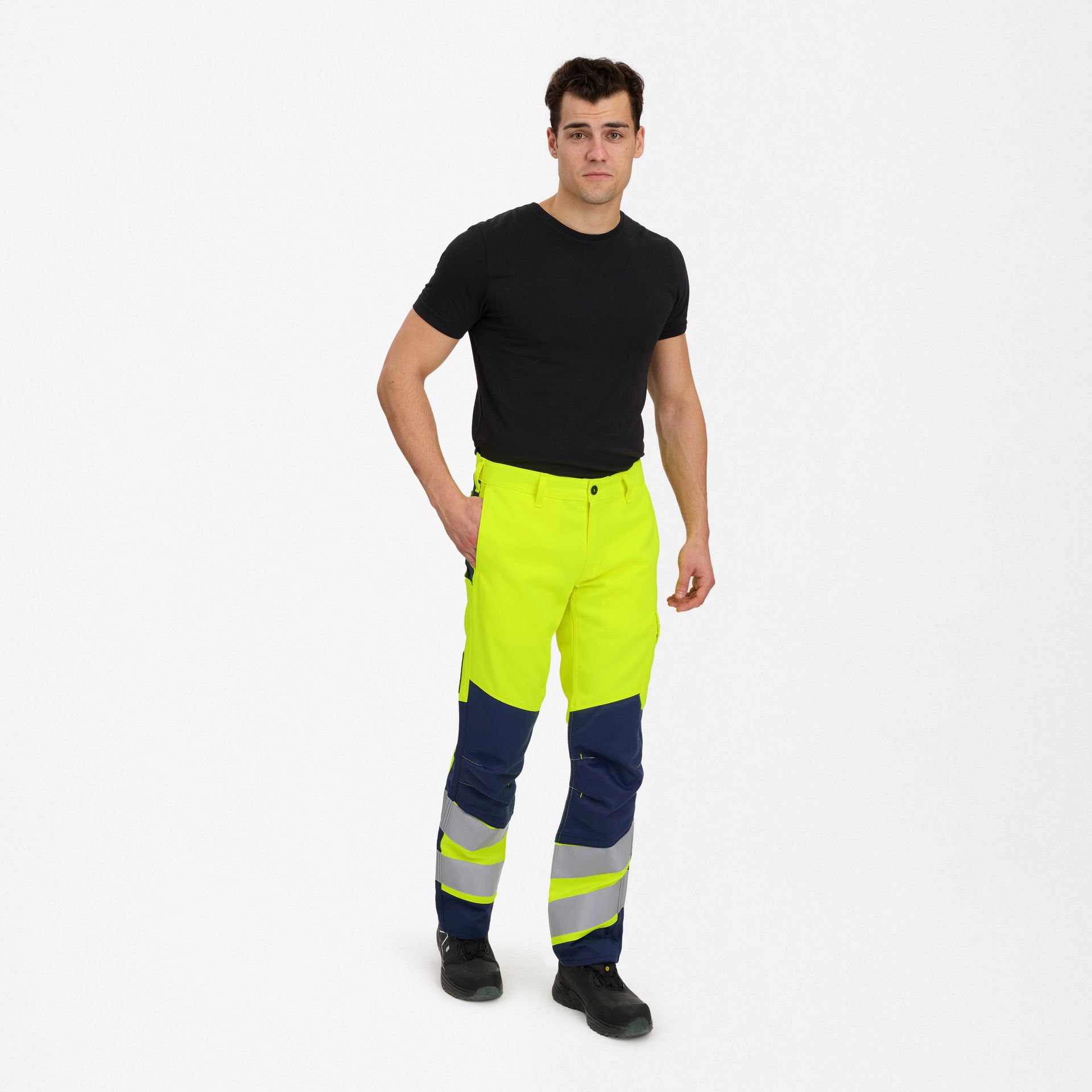 Safety+ Arbeitshose Gelb/Blue Ink, Gr. 72