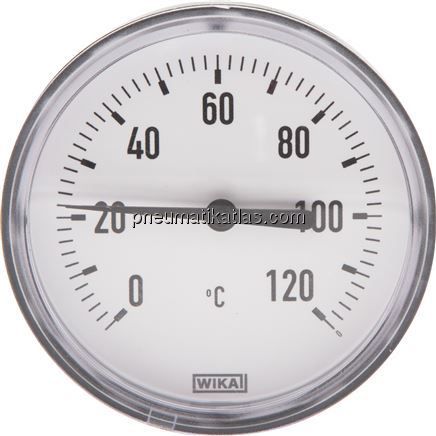 Bimetallthermometer, waagerecht D63/0 bis +60°C/40mm