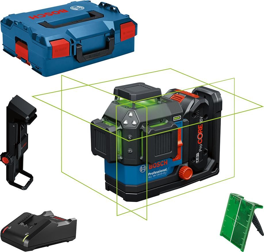 Kreuzlinienlaser GLL 18V-120-33 CG, DK20 + 18V + L-BOXX