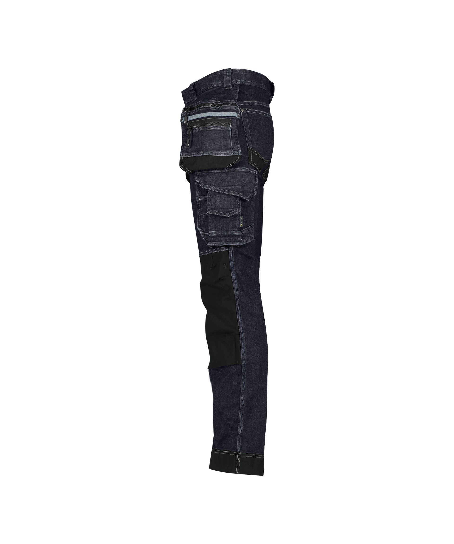 DASSY® Melbourne - Stretch-Arbeitsjeans mit Holstertaschen und Kniepolstertaschen - jeansblau/schwarz, Gr. 42
