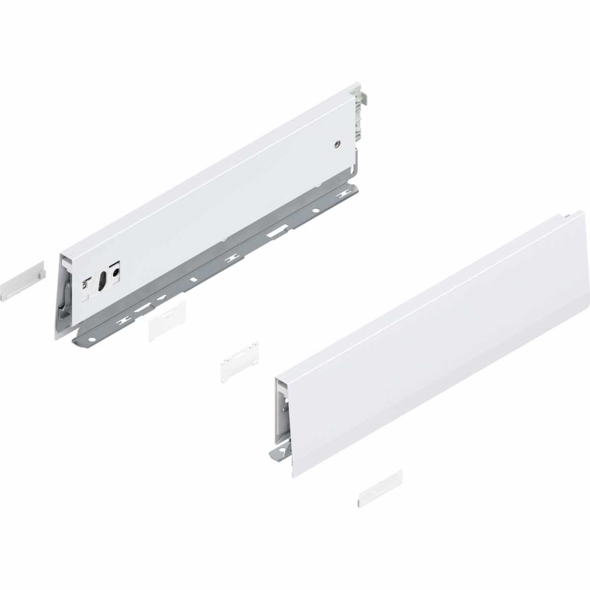 MERIVOBOX Zarge, Höhe M (91 mm), NL=350 mm, links/rechts, seidenweiß matt
