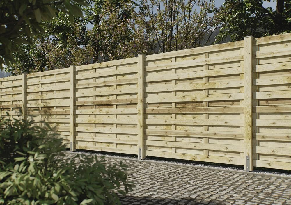 SKALÖ-Serie kdi-grün 180x180cm, mit Baumkante Bretter sägerau 10x100mm Riegel 15/70 mm