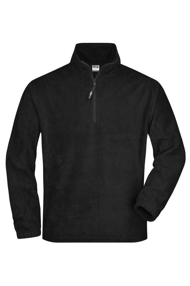 Half-Zip Fleece Sweatshirt in schwerer Fleece-Qualität schwarz, Gr. XXL