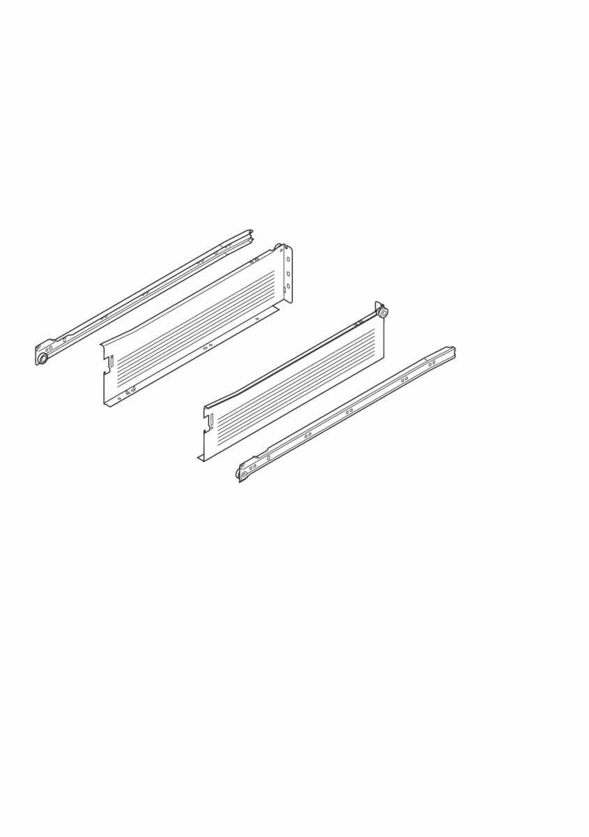 METABOX Stahlzarge,  K (118 mm),  Teilauszug, 25 kg, NL=500 mm, Steckversion, links/rechts, R9001 cremeweiß