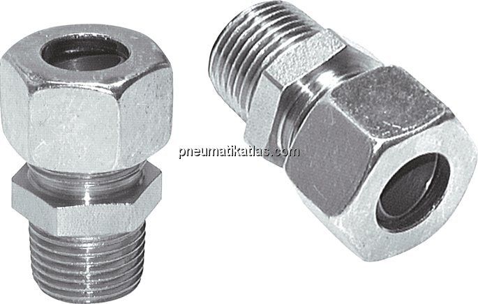 Gerade Schneidringverschr. R 1/8"-6 L (M12x1,5), Stahl verzinkt