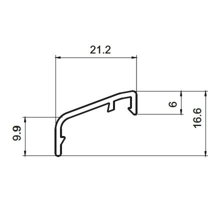 Flügelabdeckprofil E6/C33 Mittelbronze