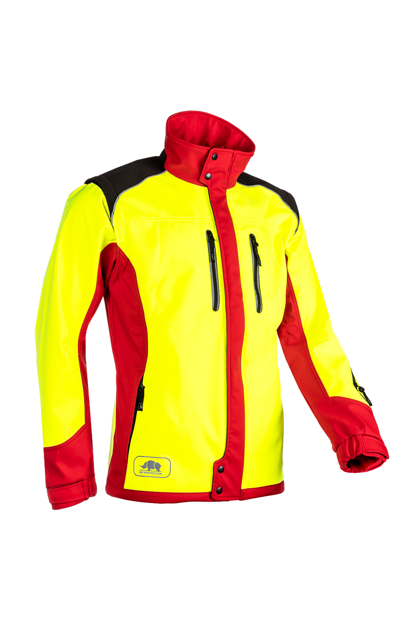 SIP Softshell-Jacke Fuyu leuchtgelb/rot - Gr. S