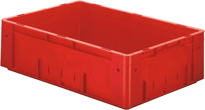 Transport-Stapelkasten B600xT400xH175 mm rot Auflast 700kg ohne Griffloch LA-KA-PE