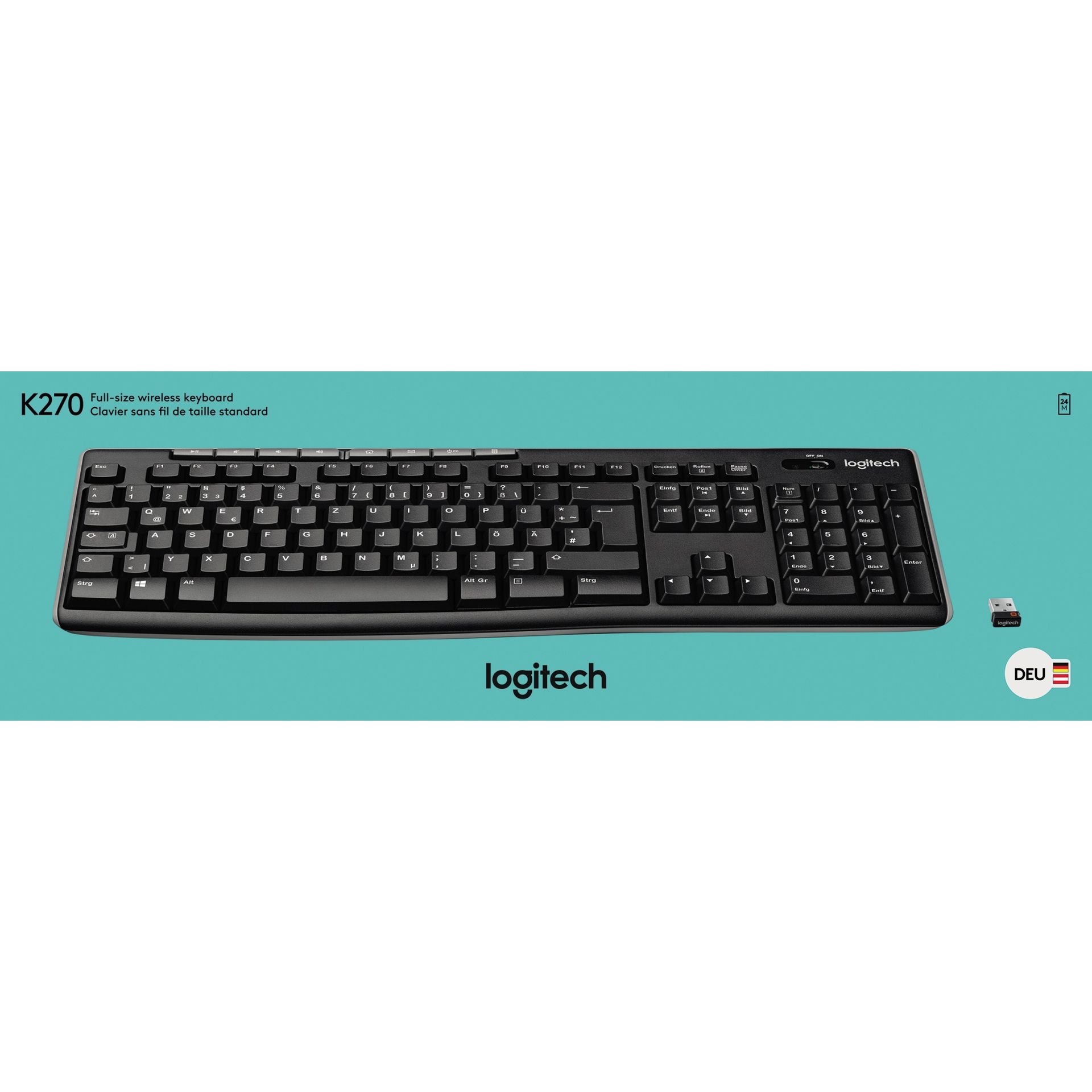 Tastatur K270 Wireless schwarz