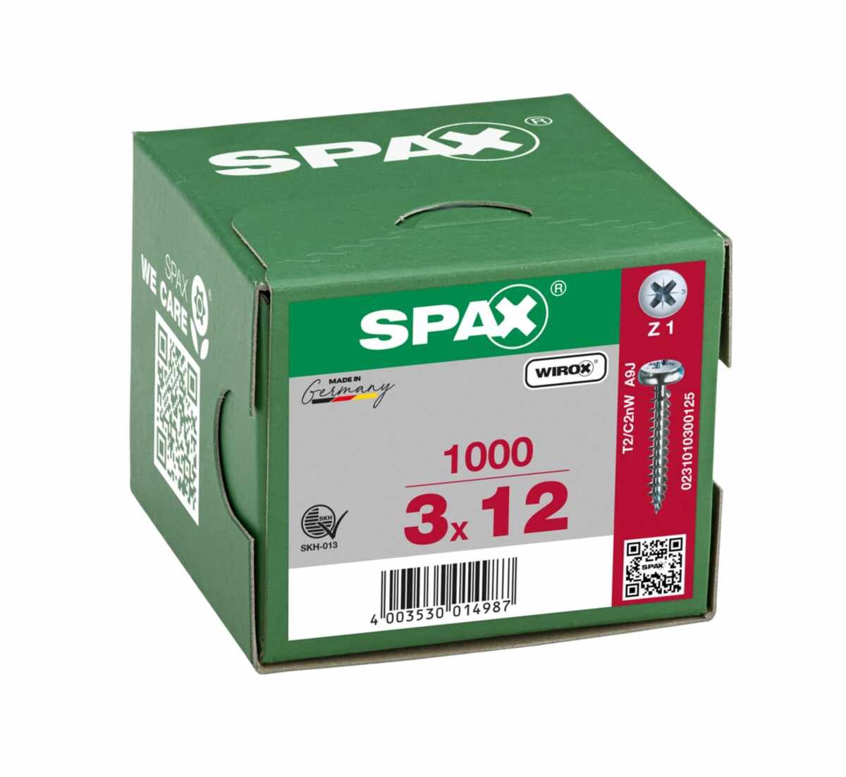Spax/Schrauben Panhead 3,0X12 VE1000