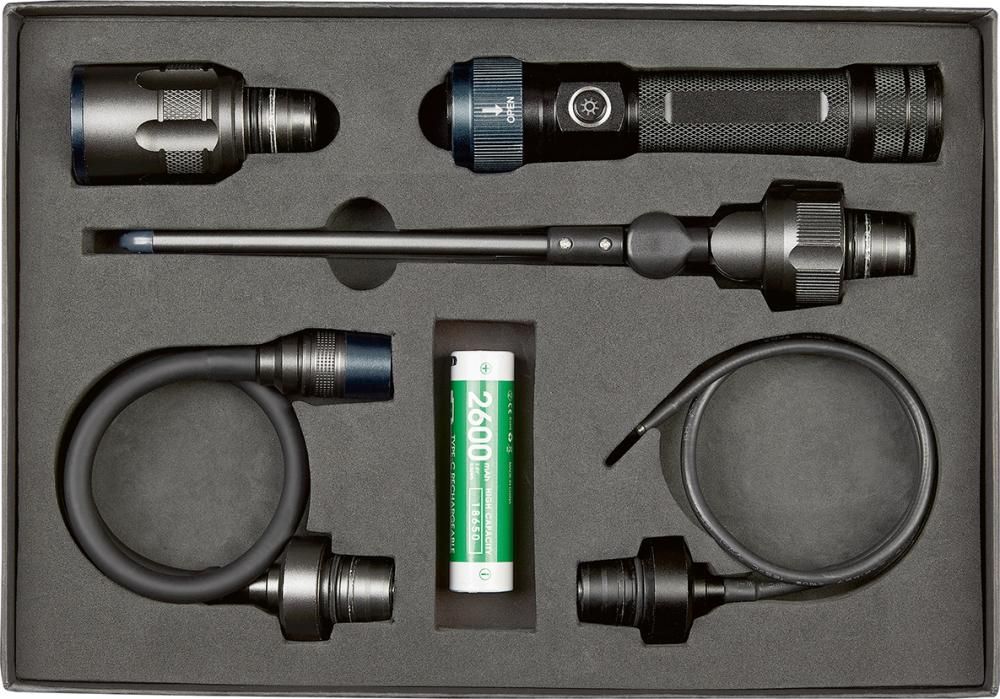 Arbeitslampen Satz mit 2 Akkus Multi Light LED mit verschiedene Adapter 2 x Akku im Satz