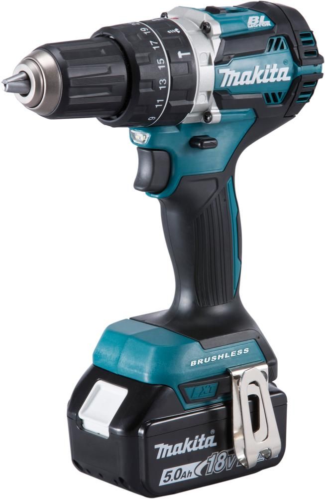 Akku-Schlagbohrschrauber LXT DHP484RTJ Makita 2x18,0V 5,0 Ah Ladegerät DC18RC MAKPAC