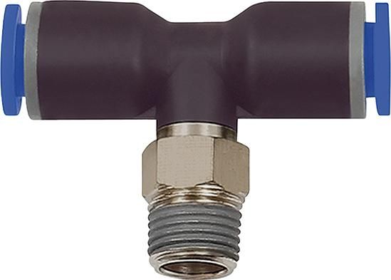 T-Steckverschraubung Blaue Serie, drehbar, R 1/2 a, Schlauch-Ø 10 RIEGLER