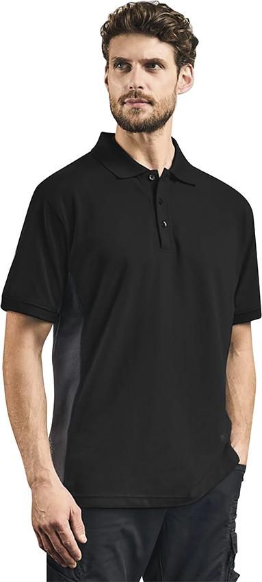 Contrast Polo-Shirt, schwarz/charcoal Gr. S Promodoro